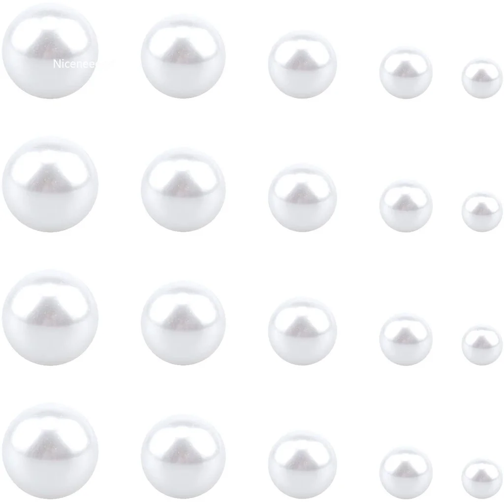 

214 шт., 5 размеров, без отверстий, искусственный круглый жемчуг для рукоделия, свадебное украшение, изготовление ювелирных изделий