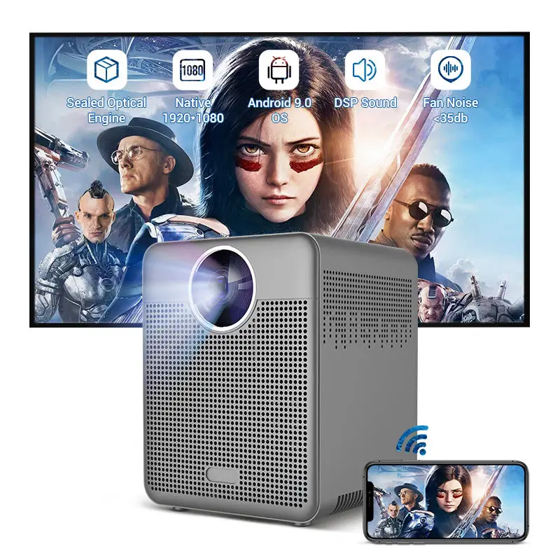 

ЖК-проектор T03 1080p Full HD, видеопроектор для домашнего кинотеатра, проектор для смартфона, большой мини-экран, Бесплатная доставка!