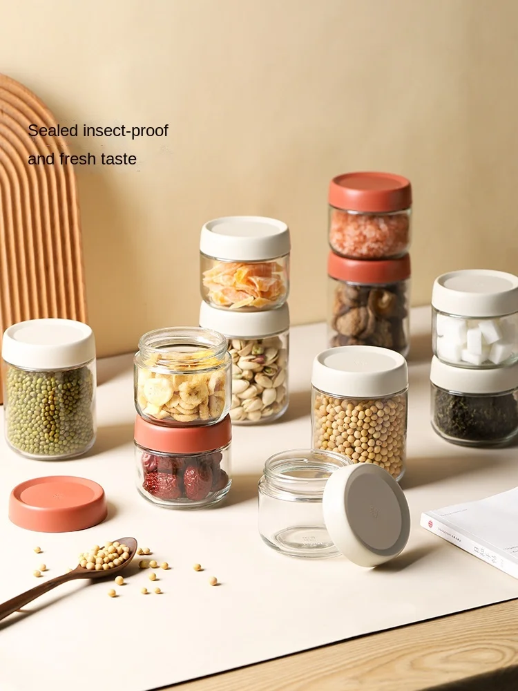 

Sealed Glass Bottle Food Grade Box Grains Snacks Nuts Storage Small Pickles Earthen Jar