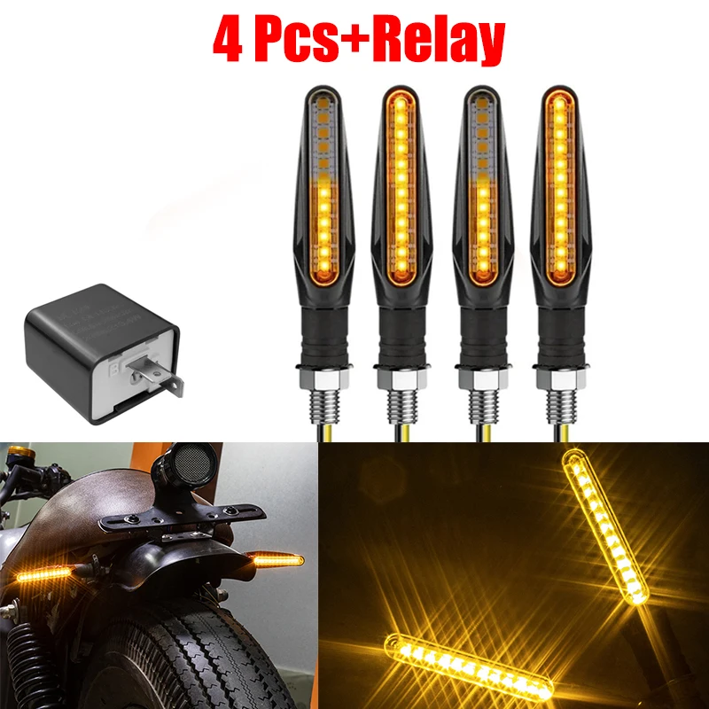 

Указатель поворота мотоцикла, универсальный DRL, янтарный динамический плавный мигающий индикатор, 12 В, светодиодный мигающий свет для мотоцикла, задний фонарь