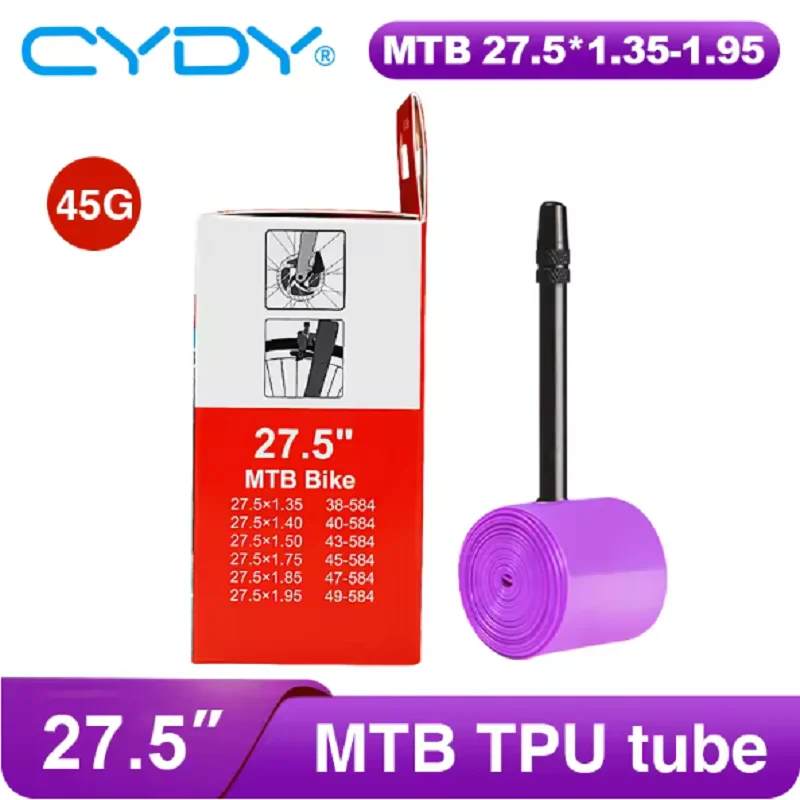 Фото Велосипедная камера CYDY TPU 43 г для MTB 26/27.5 дюймов, 26/27.5x1.35, 1.4, 1.5, 1.75, 1.85, 1.95 дюймов, для горных велосипедов, 26/27.5 дюймов №3