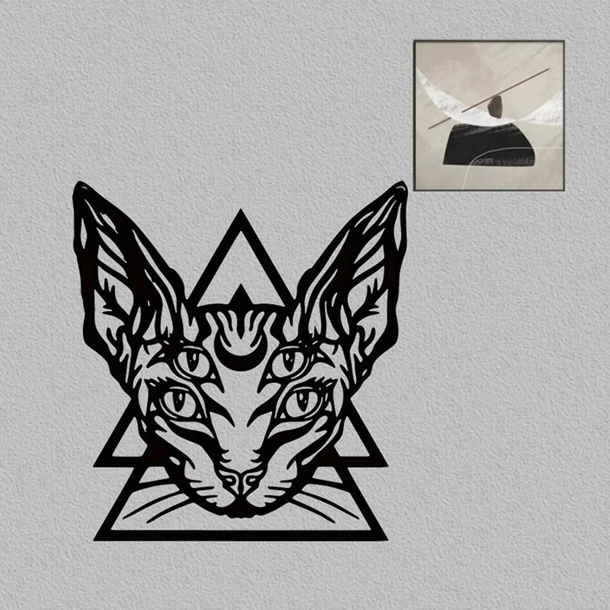 1 Шт. Металлический Безволосый Кот Сфинкс Настенный Художественный Декор