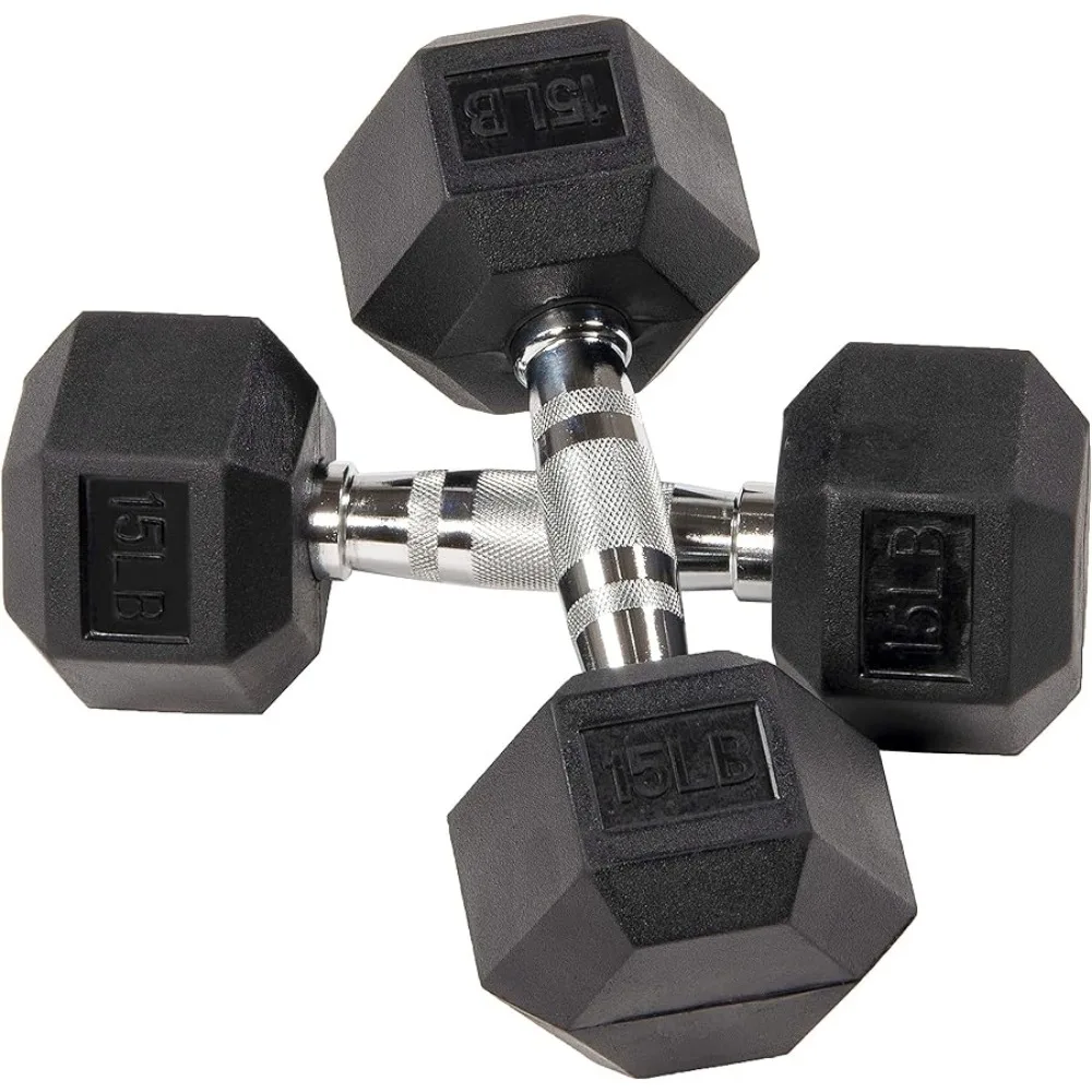 

BalanceFrom Rubber Encased Hex Dumbbell in Pairs, Singles or Set