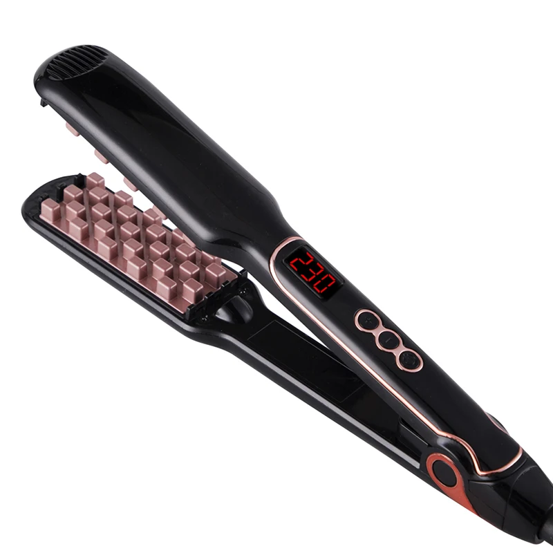 Volumizing do Cabelo Alisador de Cabelo Estilo de Cabelo 2 em 1 Ferro Curling Cerâmica Crimper Ondulado Modelador Liso 3d Fofo Ferramenta