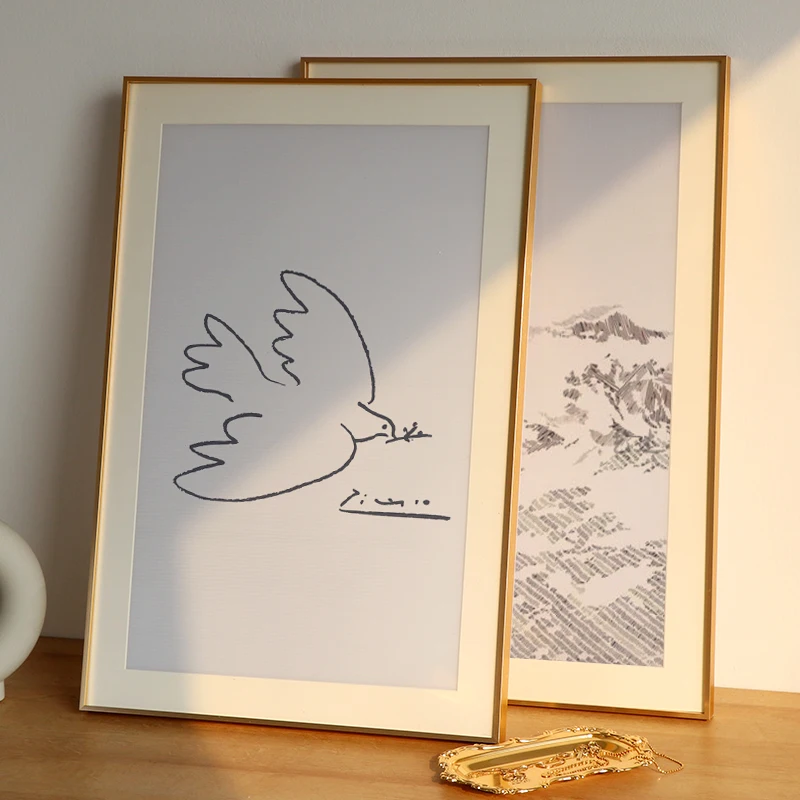 

Display Gold Picture Frame Poster Diploma Paintings Wedding Wall Frames Baby Bedroom Modern Portaretratos De Fotos Decoration