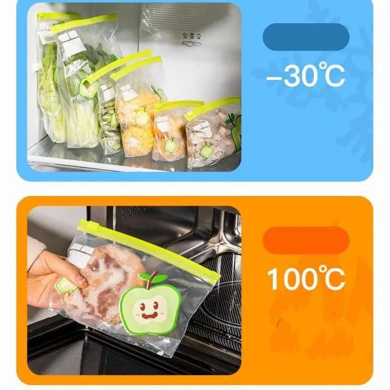 Reusable Zip Lock Bag Food Grade Transparent Storage Bag With Zipper Sealing Plastic Container Travel Freezer Camping Kitchen images - 6