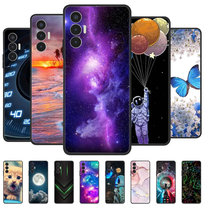 Модный мраморный чехол для Tecno Pova 3 Чехол LF7n мягкий силиконовый телефона из ТПУ 2 4