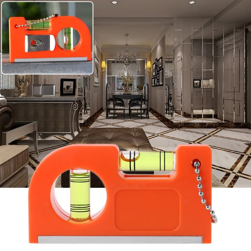 

Мини брелок уровень линейка с магнитной основой V полоса