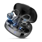 TWS беспроводные Bluetooth-наушники, двойные наушники, подвесные наушники, сенсорные спортивные наушники-вкладыши светодиодный ным цифровым дисплеем и зарядным отсеком