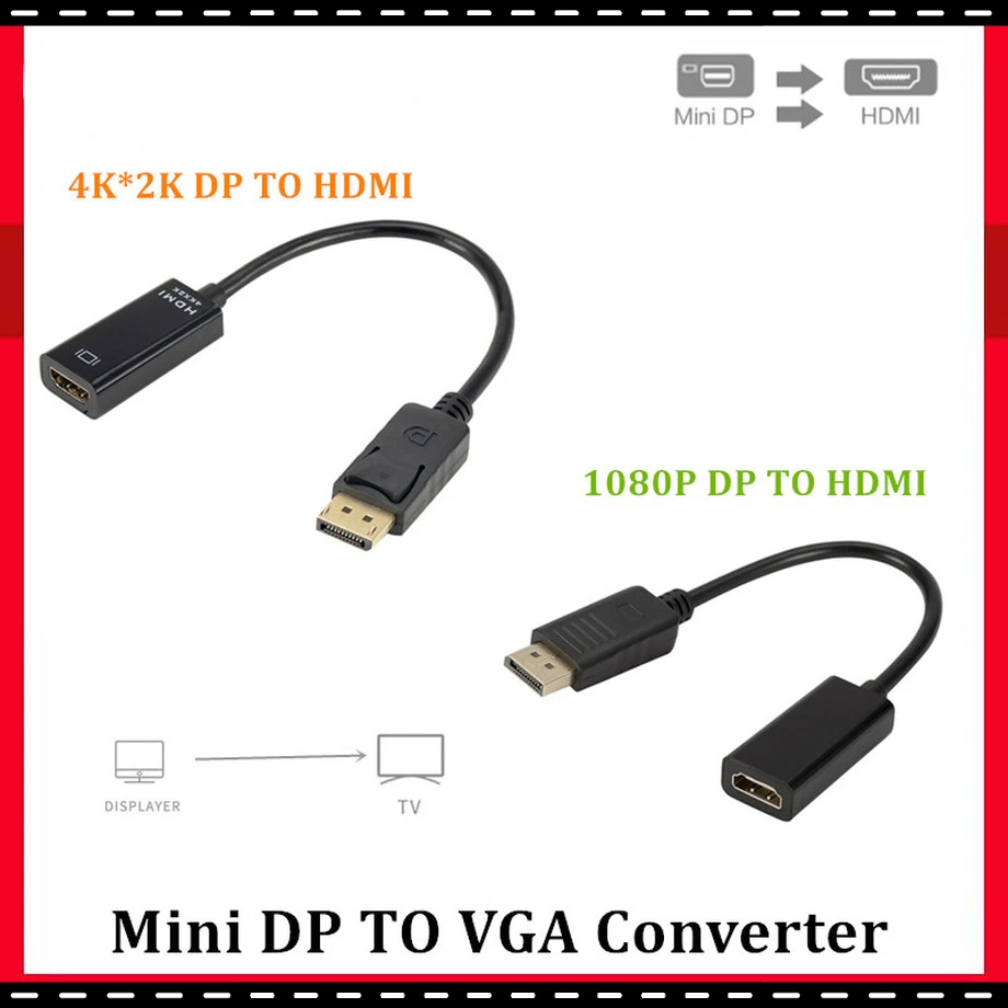 

to HDMI-compatible Cable Adapter Male To Female For Laptop PC Display Port Support 4k 1080P HDMI Cord Converter