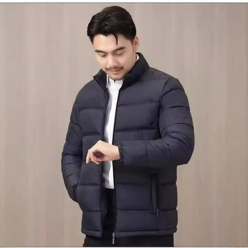 Мужская куртка с хлопковой подкладкой и воротником-стойкой утолщенная теплая