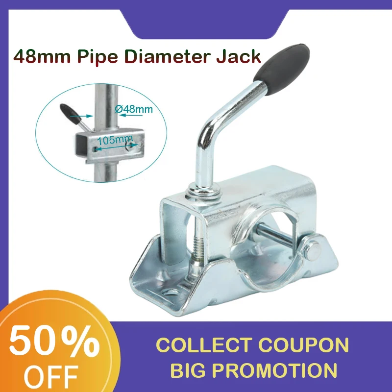 

48mm Clamp Lifting Jack for Trailer Jockey Wheel or Prop Stands Camper Caravana Accessories RV Parts