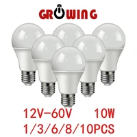 1 10pcslot dcac 12v 60v led bulb e27 b22 lamps 10w bombilla for solar led light bulbs 12 volts low voltages lamp lighting
