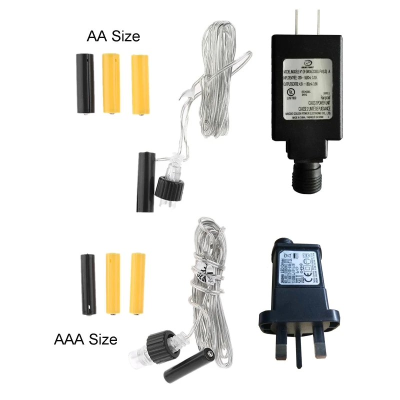 

AAA AA Battery UK/US Cable Converter Line For Clocks Remote Control