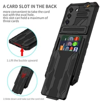armor case for samsung galaxy s21 s 21 ultra card slot bracket stand holder cover for samsung s21 plus fe s21fe s21ultra s21