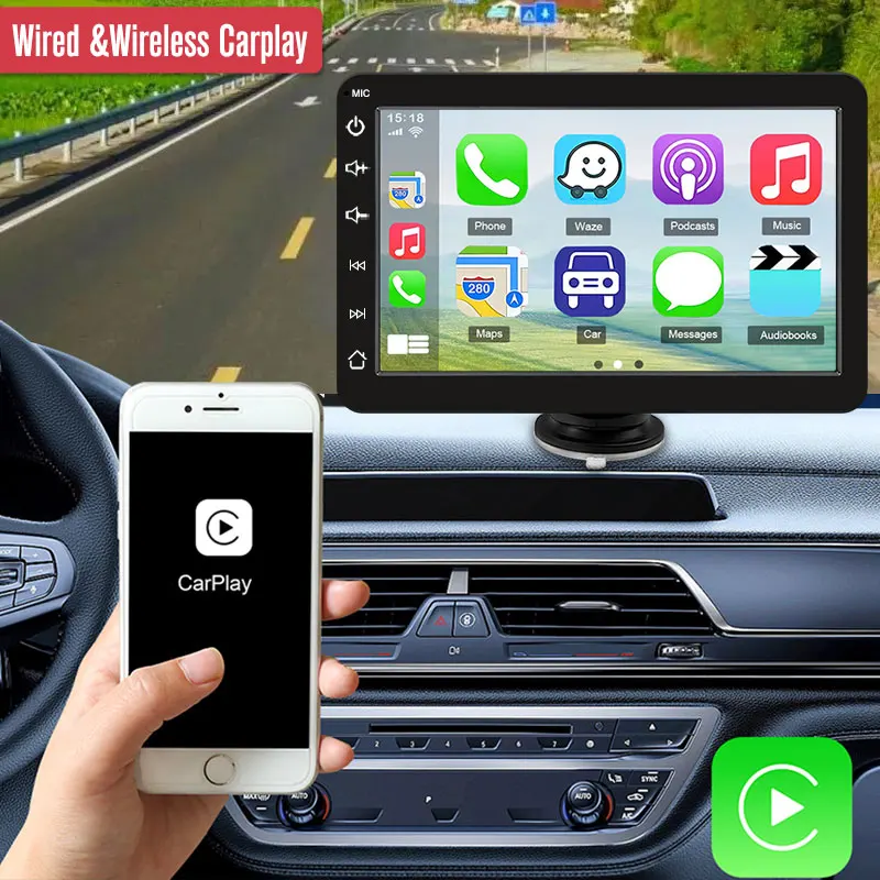 7inch Car Radio Multimedia Video Player Touch Screen Wireless Apple CarPlay Tablet Android Stereo Bluetooth Navigation images - 6