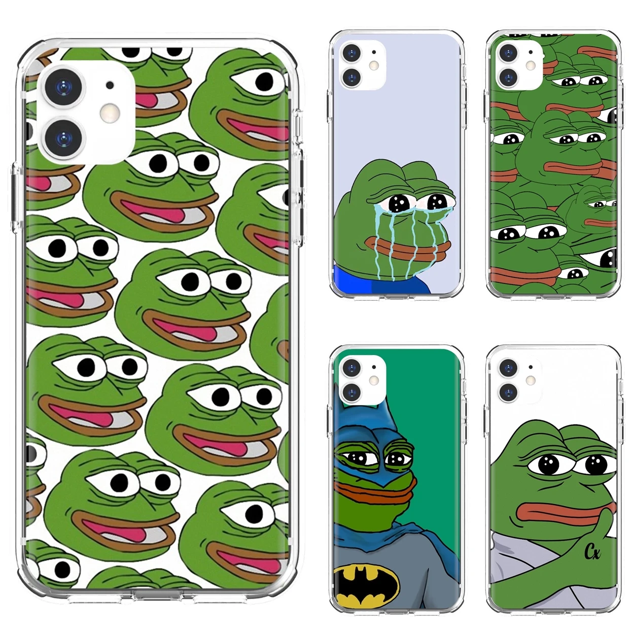 

For iPhone 10 11 12 13 Mini Pro 4S 5S SE 5C 6 6S 7 8 X XR XS Plus Max 2020 Memes-Sad-Frog Soft Transparent Shell Covers