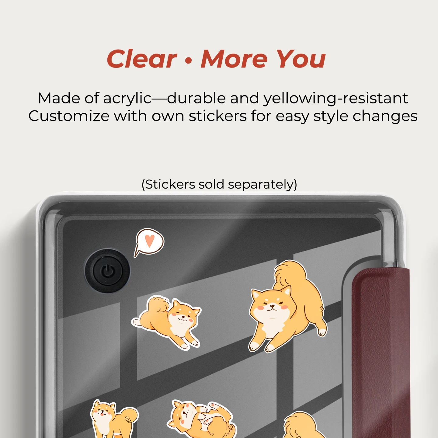 Фото 6-дюймовый съемный магнитный чехол Twosheep для Kobo Clara BW / Clara Color / Clara 2E Clear Back Auto Wake Sleep с прозрачным чехлом №4