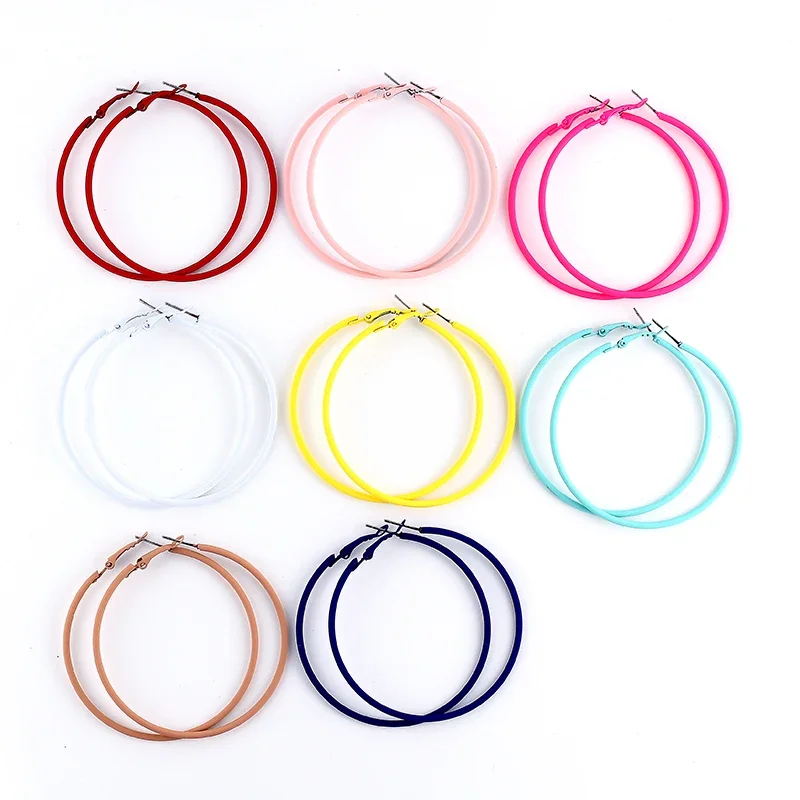 MANGOSKY Лидер продаж новые разноцветные серьги-кольца 6 см для женщин ювелирные