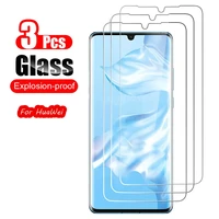 3pcs protective glass for huawei p10 p30 p40 lite screen protector tempered glass for huawei honor 8 x mate 20 p smart 2019 2020