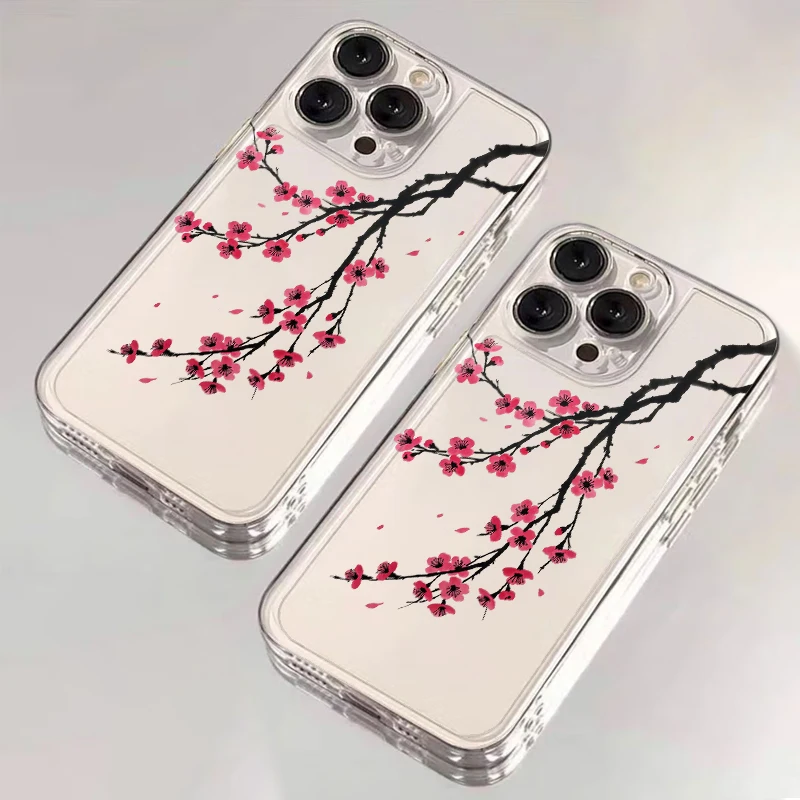Фото Мягкий чехол для iPhone 17 Pro Max, 11, 13 Pro, 12 Mini, Air, 14 Plus, XR, 17e, XS Max, 16, 15 — Зимний Жасмин №3