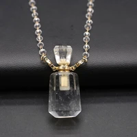 natural stone perfume bottle necklace simple mini essential oil diffuser pendant for women necklace jewelry party gifts