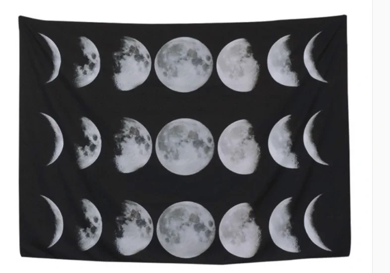 

Starry universe moon hangs