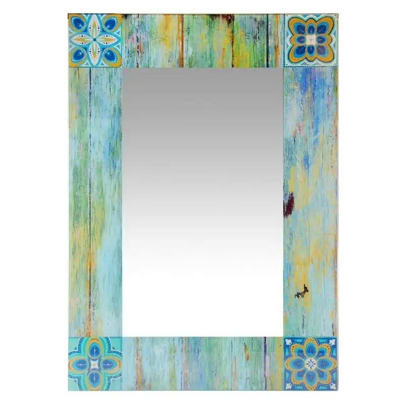 

Chic Country Mosaic Rectangle Wall Mirror - 19.75W x 27.5H inches Unbreakable mirror Pocket mirror Mirrors for bedroom Plastic m