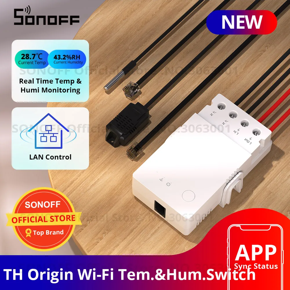 Оригинальный Wi-Fi переключатель SONOFF TH контроллер для умного дома монитора