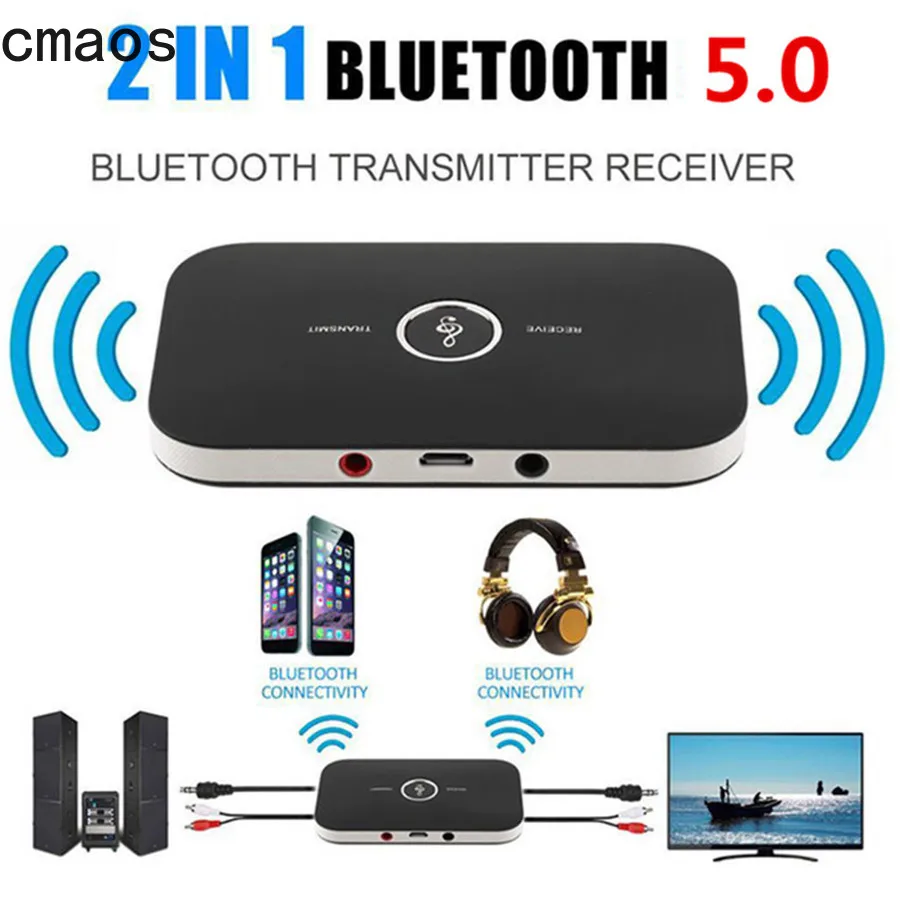 

Upgraded Bluetooth 5.0 Audio Transmitter Receiver RCA 3.5mm AUX Jack USB Dongle Music Wireless Adapter For Car PC TV Headphones