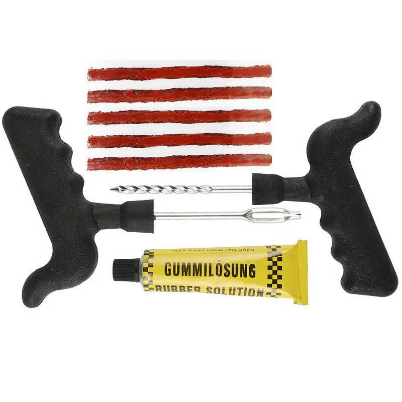 

Tire Repair Tools Kit Auto Car Motor E-Bike Emergency Use Motorcycle Tyre Repairs Tools With Glue Sealant Strip