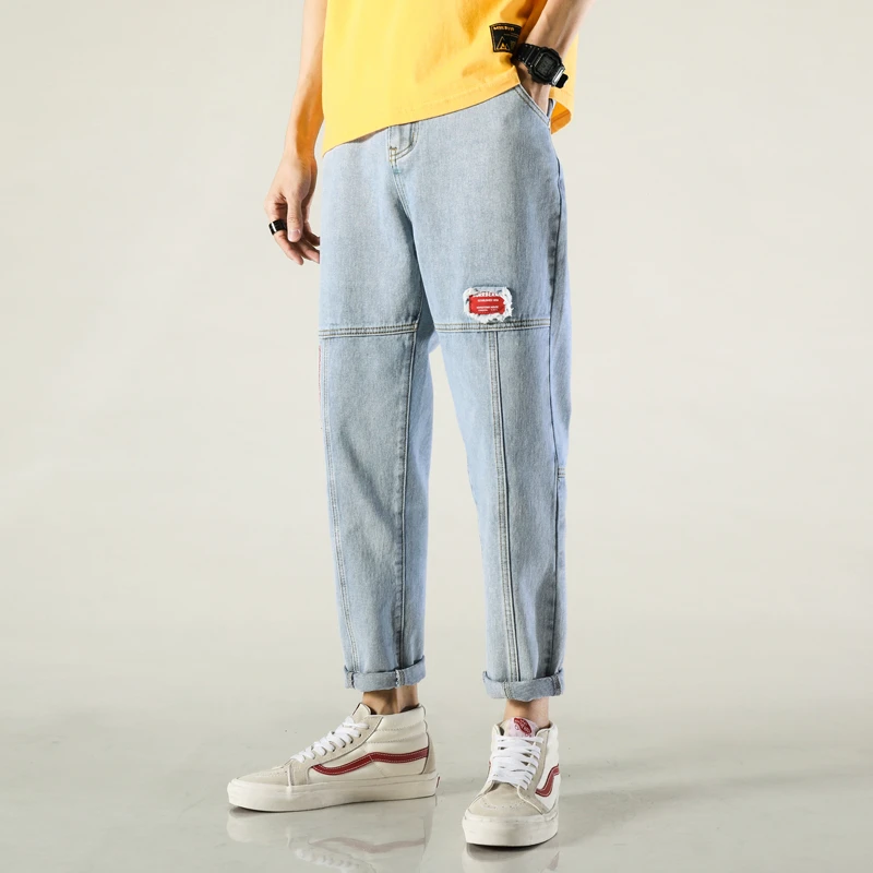 

Men's Korean Fashion Jeans Loose Fashion Casual High Street Ins Straight Baggy Fashion Pants Jeans for Men Men Clothing