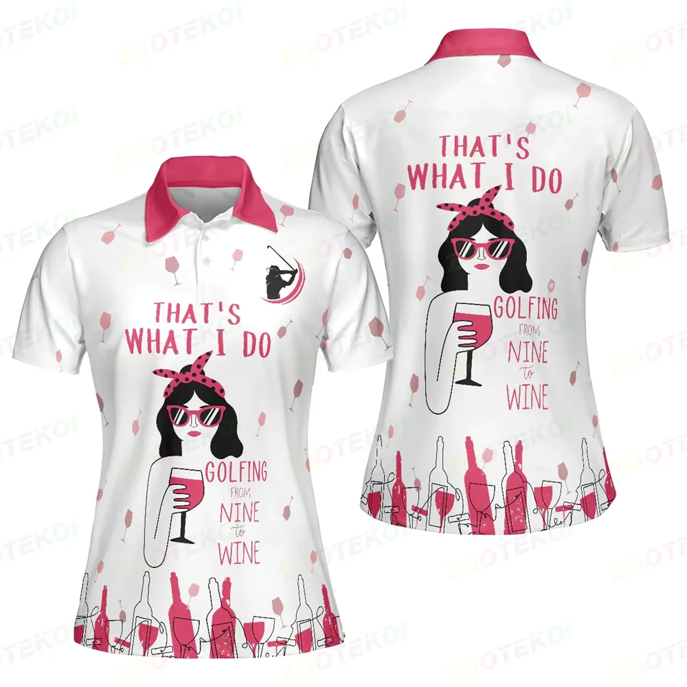 Golf Apparel Summer Women Funny Leisure Sports Polo Short Sleeve T-shirt Quick Dry Breathable Outdoor Lapel Fashion Polo Shirts