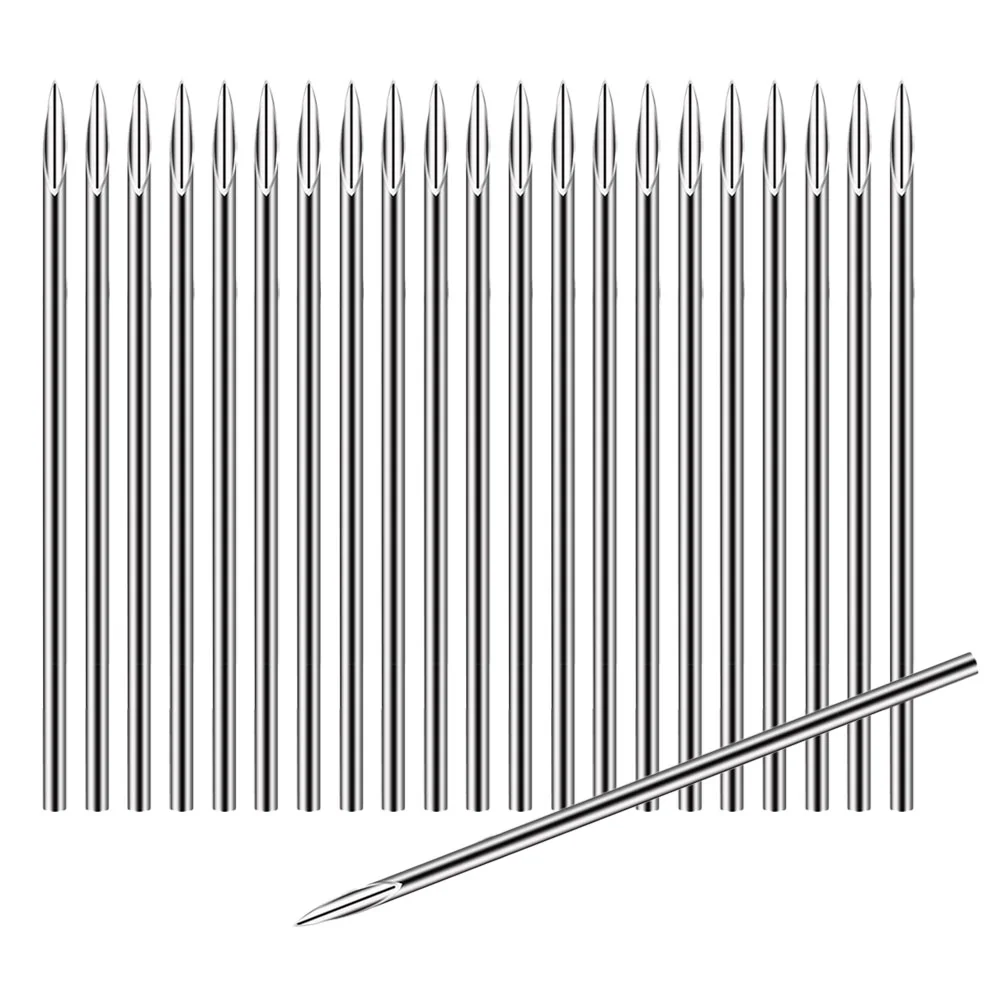 

100 Pcs Metal Disposable Puncture Needle Body Needles Stainless Steel Lips Nose