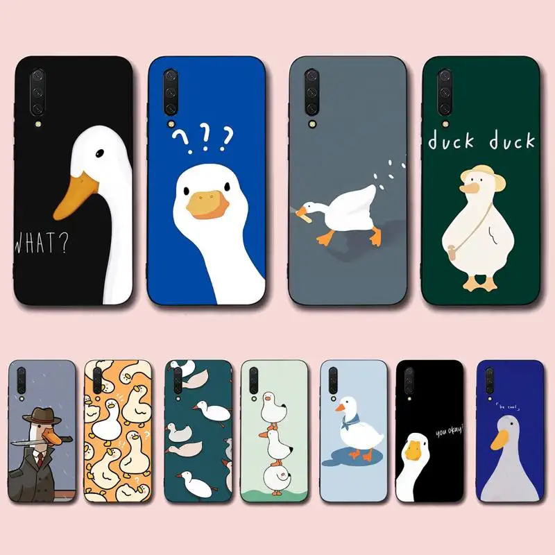 

Cartoon Cute Goose Duck Phone Case for Xiaomi mi 5 6 8 9 10 lite pro SE Mix 2s 3 F1 Max2 3