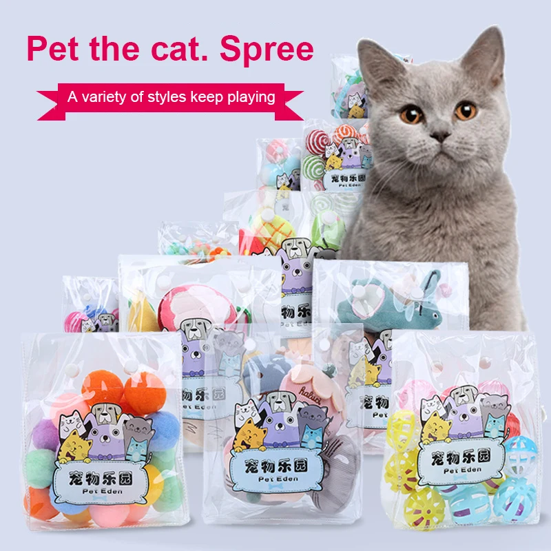 

Kitten Toys Variety Pack-Pet Cat Toy Combination Set Cat Toys Funny Cat Stick Sisal Bell Ball Toy Self-healing Bite Cat Supplies