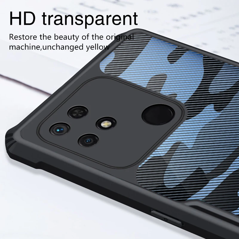 Rzants For Xiaomi Redmi 10C Case Camouflage Military Design Shockproof Slim Crystal Clear Cover Casing