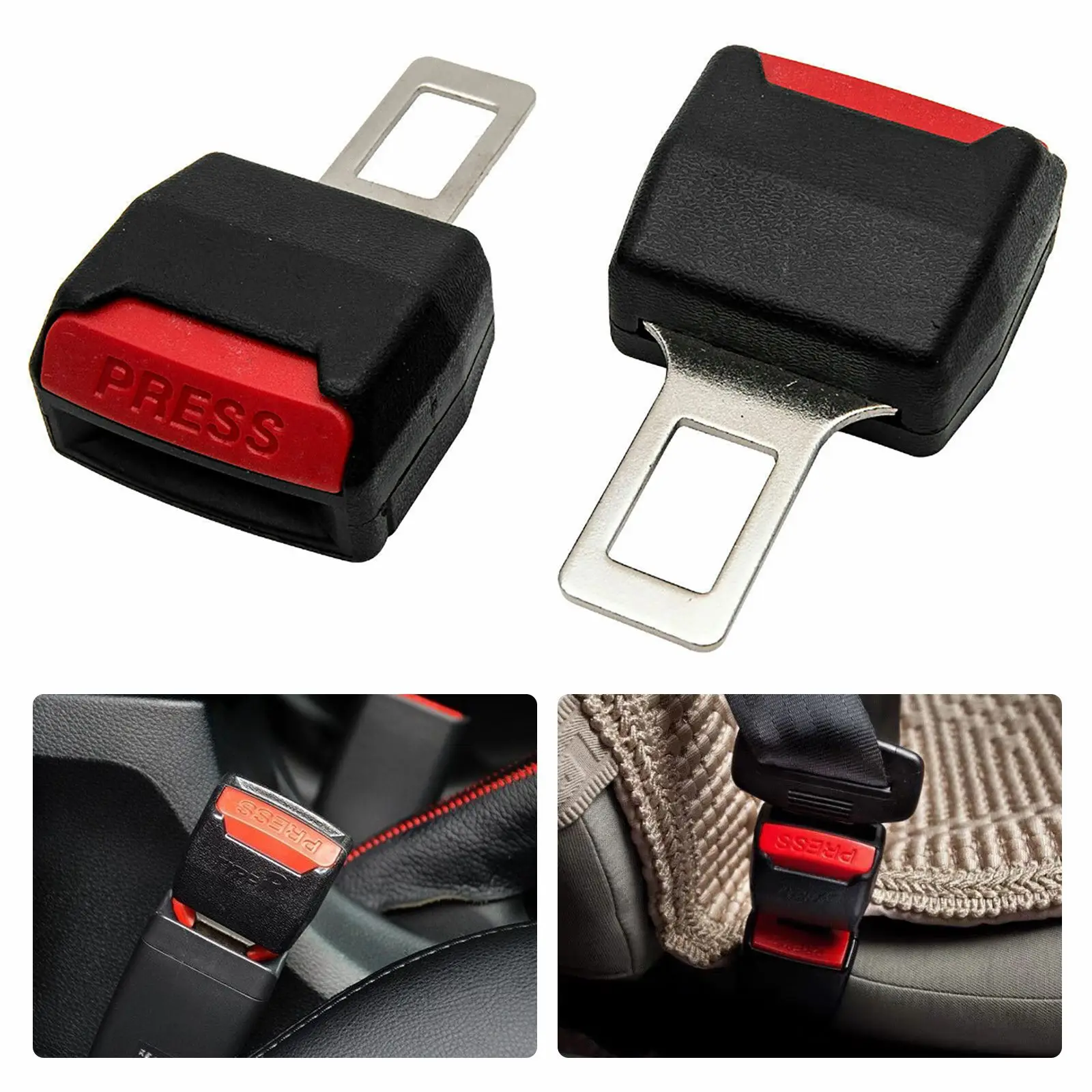 

2 Pcs Car Seat Belt Clip Extension Plug Car Safety Seat Lock Buckle Seat Belt Clip Extender Accessories