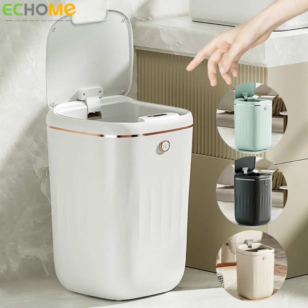 

Умная мусорная корзина ECHOME, автоматическая, водонепроницаемая, электрическая, большая емкость, для кухни, ванной, туалета, 20/22/24 л, с крышкой