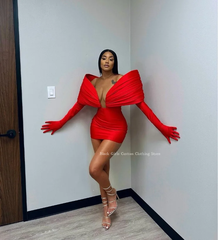 Индивидуальные Красные Короткие коктейльные платья 2024 сексуальные атласные