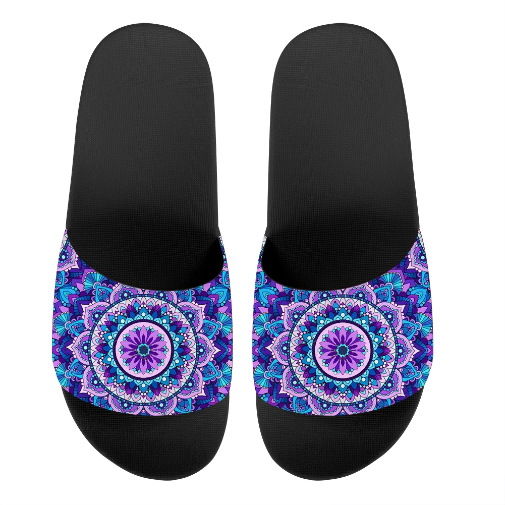 

ELVISWORDS Fashion Slippers for Women Bohemian Flower Print Home Comfort Girls Sandals Outside Soft Female Shoes 2022 Summer New