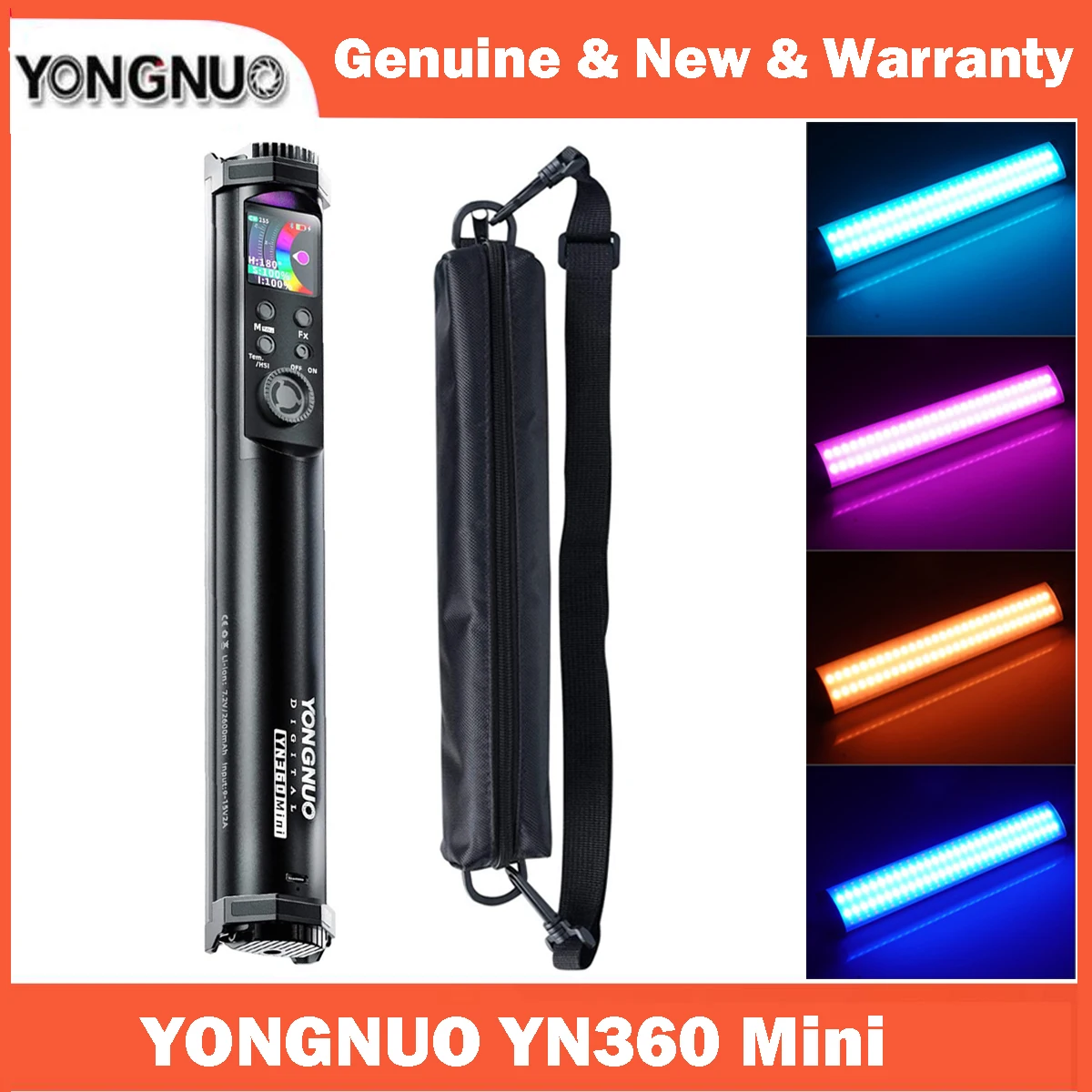 

Yongnuo YN360Mini RGB Full Color Photographic Ice Light LED Video Light 2700K-7500K Color Temperature 31 Special Scene Modes