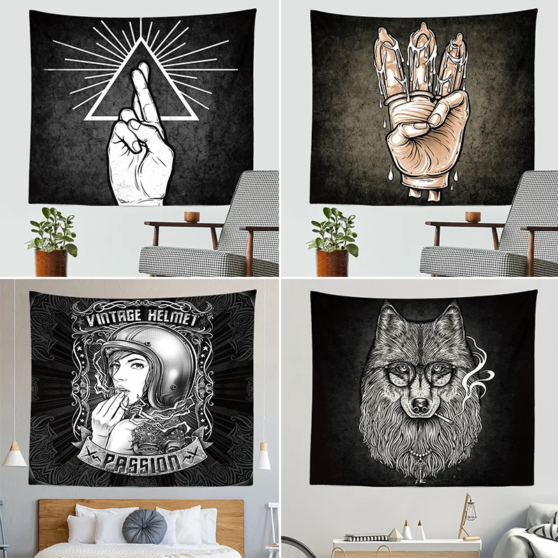 

New Black and White Series Tapestry Hanging Cloth Sofa Background Cloth Wall Decoration Tapestry
