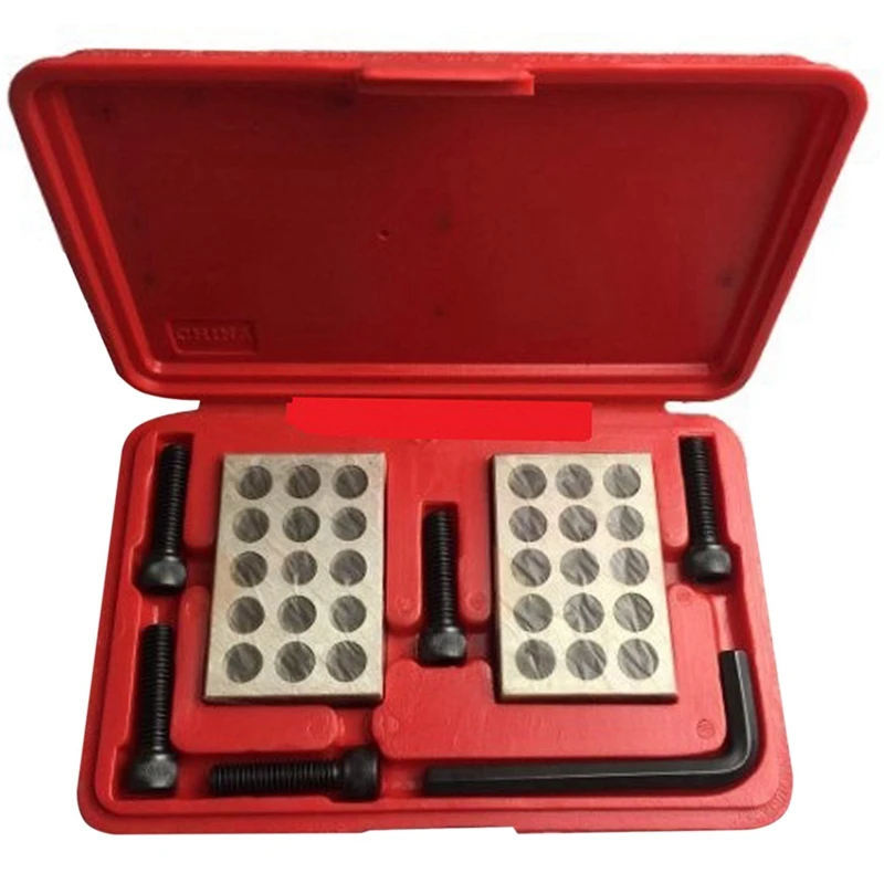 

AT35 23 Hole Precision Gauge 1-2-3 Inch Gauge Block With Screw Wrench Parallel Clamping Block Set 25-50-75Mm Gauge Block