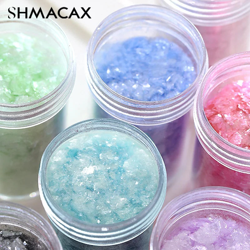 Зеркальный Радужный смешанный Блеск для ногтей Блестящий Бриллиант искусство