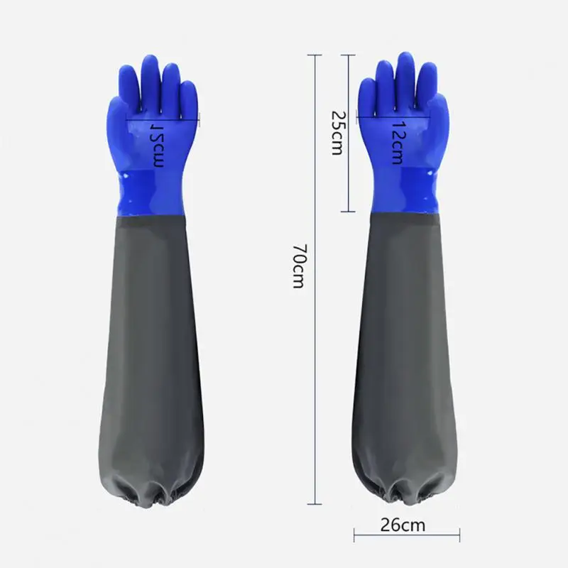 

Латексные перчатки для мытья посуды удлиненные толстые резиновые водонепроницаемые Нескользящие бытовые перчатки для мытья кухни
