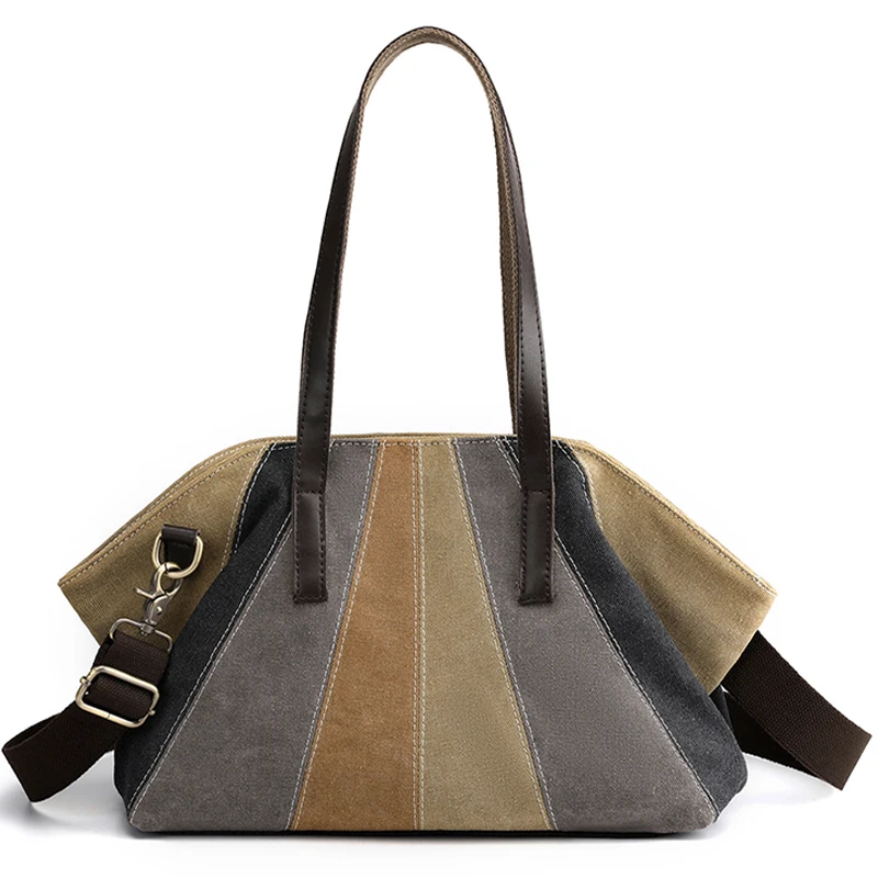 

2022 Comfortable Colorblocking Canvas Shoulder Bags Fashion Famous Women's Designer Handbags Multifunctional Large Capacity Bags
