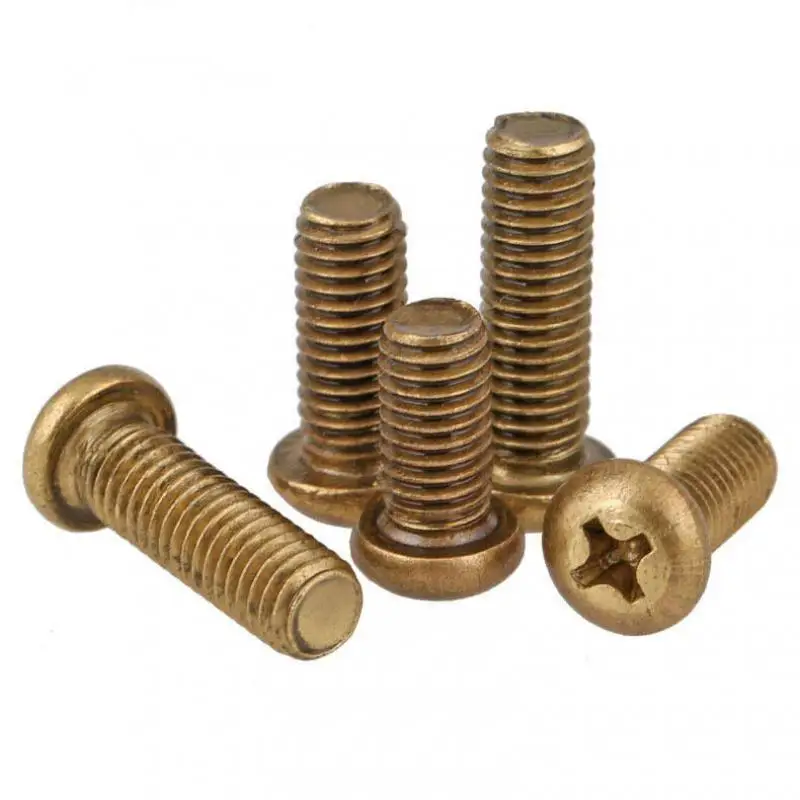 

20/10/5pcs M2/M2.5/M3/M4/M5/M6 Brass Phillips Phillips Pan Head Screws Bolts Copper Machine Screws