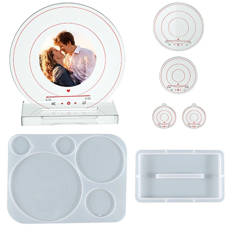 

Новый тип музыкальной рамки силиконовые формы «сделай сам» эпоксидная смола литые инструменты диск брелок подставка поставки