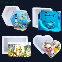 diy epoxy ornament resin mold large square rectangle heart ornament silicone mould home hexagon round baking accessories